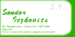 sandor iczkovits business card